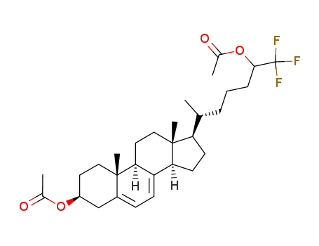 Acetic acid (R)-5-((3S,9S,10R,13R,14R,17R)-3-acetoxy-10,13-dimethyl-2,3,4,9,10,11,12,13,14,15,16,17-dodecahydro-1H-cyclopenta[a]phenanthren-17-yl)-1-trifluoromethyl-hexyl ester