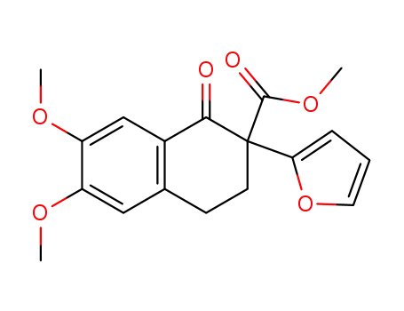 Molecular Structure of 116672-79-8 (carbomethoxy-2 (furyl-2)-2 dimethoxy-6,7 dihydro-3,4 naphtalenone-1)