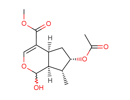 Molecular Structure of 39947-83-6 (Cyclopenta[c]pyran-4-carboxylic acid,
6-(acetyloxy)-1,4a,5,6,7,7a-hexahydro-1-hydroxy-7-methyl-, methyl ester)