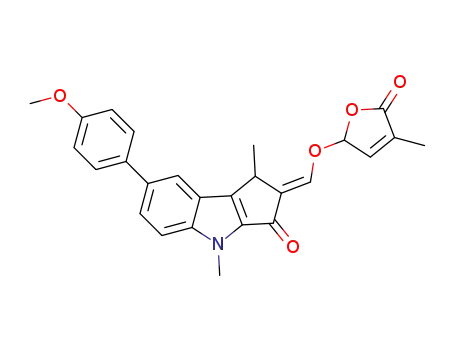 (2E)-2-[(2,5-dihydro-4-methyl-5-oxofuran-2-yloxy)methylene]-1,2-dihydro-7-(4-methoxyphenyl)-1,4-dimethylcyclopenta[b]indol-3(4H)-one
