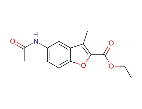 Molecular Structure of 99252-61-6 (5-acetamido-3-methylbenzofuran-2-carboxylic acid ethyl ester)