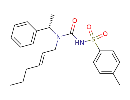 Molecular Structure of 133981-12-1 ((S)-N-(1-Phenyleth-1-yl)-N-<(E)-hex-2-en-1-yl>-N'-tosylurea)