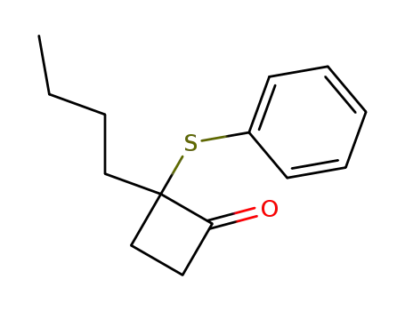 Molecular Structure of 80404-72-4 (Cyclobutanone, 2-butyl-2-(phenylthio)-)