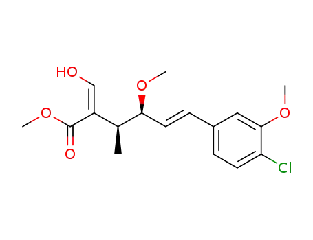 (E)-(3S,4S)-6-(4-Chloro-3-methoxy-phenyl)-2-[1-hydroxy-meth-(Z)-ylidene]-4-methoxy-3-methyl-hex-5-enoic acid methyl ester