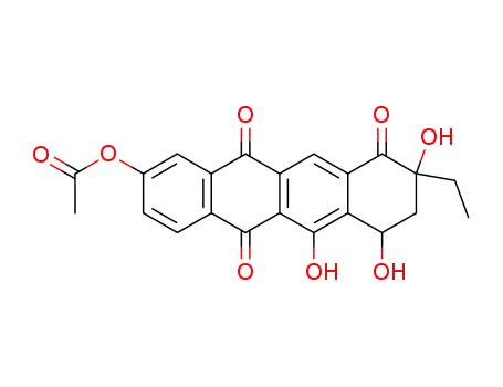 1,6,11(2H)-Naphthacenetrione,
9-(acetyloxy)-2-ethyl-3,4-dihydro-2,4,5-trihydroxy-, cis-