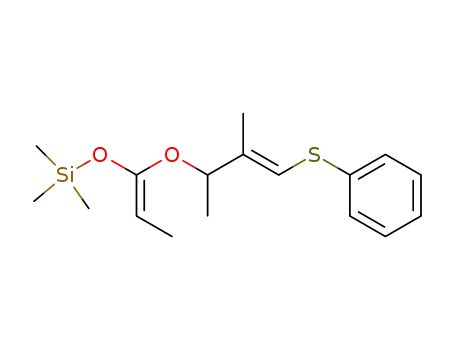 Molecular Structure of 112449-86-2 (Silane,
[[1-[[1,2-dimethyl-3-(phenylthio)-2-propenyl]oxy]-1-propenyl]oxy]trimethyl
-, (E,E)-)