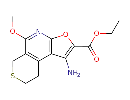 1-Amino-8,9-dihydro-5-methoxy-6H-furo<2,3-b>thiopyrano<4,3-d>pyridine-2-carboxylic acid ethyl ester