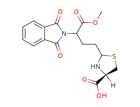 Molecular Structure of 96661-91-5 (2H-Isoindole-2-acetic acid,
a-[2-(4-carboxy-2-thiazolidinyl)ethyl]-1,3-dihydro-1,3-dioxo-,
monomethyl ester)