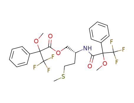 Molecular Structure of 91103-39-8 (3,3,3-Trifluoro-2-methoxy-2-phenyl-propionic acid (R)-4-methylsulfanyl-2-(3,3,3-trifluoro-2-methoxy-2-phenyl-propionylamino)-butyl ester)