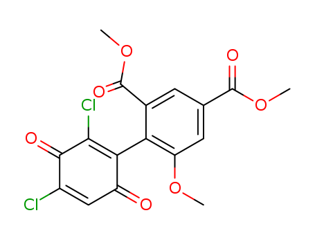 1,3-Benzenedicarboxylic acid,  4-(2,4-dichloro-3,6-dioxo-1,4-cyclohexadien-1-yl)-5-methoxy-, dimethyl  ester