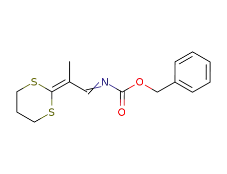 Molecular Structure of 110918-98-4 (Carbamic acid, [2-(1,3-dithian-2-ylidene)propylidene]-, phenylmethyl
ester)