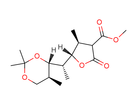 3-Furancarboxylic acid, tetrahydro-4-methyl-2-oxo-5-[1-(2,2,5-trimethyl-1,3-dioxan-4-yl)ethyl]-, methyl ester