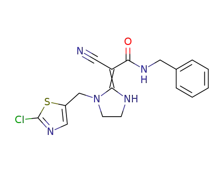 N-benzyl-2-(1-((2-chlorothiazol-5-yl)methyl)imidazolidin-2-ylidene)-2-cyanoacetamide