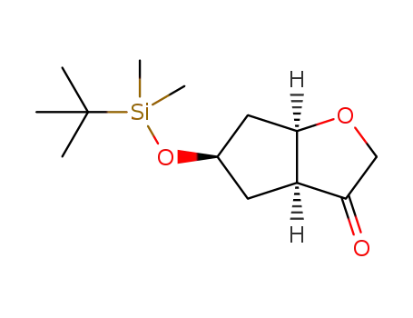 Molecular Structure of 1079393-55-7 ((3aS,5R,6aR)-5-(tert-butyldimethyl-silanyloxy)-tetrahydro-2H-cyclopenta[b]furan-3-one)