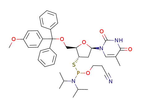 Thymidine, 5'-O-[(4-methoxyphenyl)diphenylmethyl]-3'-thio-,
3'-[2-cyanoethyl bis(1-methylethyl)phosphoramidite]