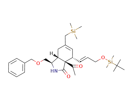 (3R,3aR,7S,7aS)-7a-Acetyl-3-benzyloxymethyl-7-[(E)-3-(tert-butyl-dimethyl-silanyloxy)-propenyl]-5-trimethylsilanylmethyl-2,3,3a,4,7,7a-hexahydro-isoindol-1-one
