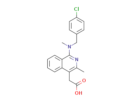 Molecular Structure of 79456-23-8 ({1-[(4-Chloro-benzyl)-methyl-amino]-3-methyl-isoquinolin-4-yl}-acetic acid)