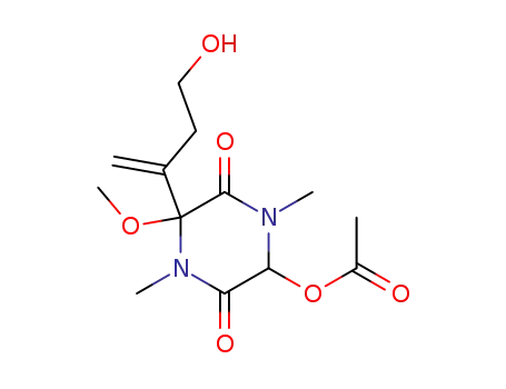 Acetic acid 5-(3-hydroxy-1-methylene-propyl)-5-methoxy-1,4-dimethyl-3,6-dioxo-piperazin-2-yl ester