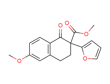 Molecular Structure of 116672-78-7 (carbomethoxy-2 (furyl-2)-2 methoxy-6 dihydro-3,4 naphtalenone-1)