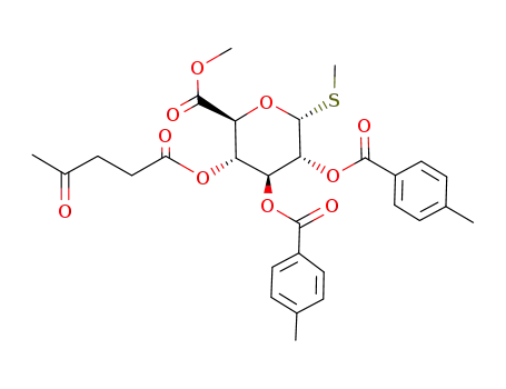 (2S,3S,4S,5R,6R)-4,5-Bis-(4-methyl-benzoyloxy)-6-methylsulfanyl-3-(4-oxo-pentanoyloxy)-tetrahydro-pyran-2-carboxylic acid methyl ester