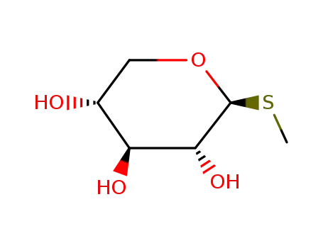 Molecular Structure of 2595-45-1 (Methyl-1-thio-┈-D-xylopyranoside)