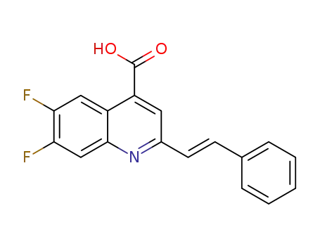 Molecular Structure of 1350470-29-9 ((E)-6,7-difluoro-2-styrylquinoline-4-carboxylic acid)