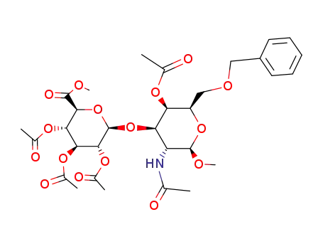 methyl 2-acetamido-4-O-acetyl-6-O-benzyl-3-O-(methyl 2,3,4-tri-O-acetyl-β-D-glucopyranosyluronate)-β-D-galactopyranoside