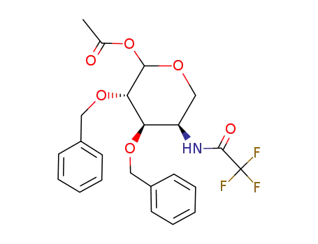 Acetic acid (3S,4R,5R)-3,4-bis-benzyloxy-5-(2,2,2-trifluoro-acetylamino)-tetrahydro-pyran-2-yl ester