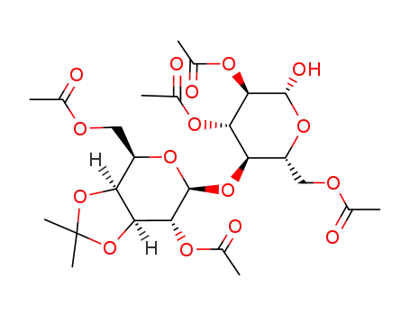 Acetic acid (3aS,4R,6S,7R,7aS)-4-acetoxymethyl-6-((2R,3R,4S,5R,6R)-4,5-diacetoxy-2-acetoxymethyl-6-hydroxy-tetrahydro-pyran-3-yloxy)-2,2-dimethyl-tetrahydro-[1,3]dioxolo[4,5-c]pyran-7-yl ester