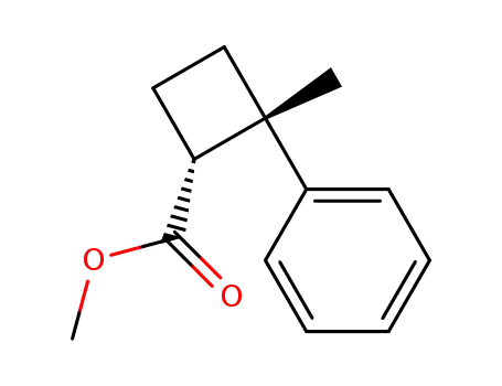 Molecular Structure of 86029-88-1 (cis-methyl-2-methyl-2-phenylcyclobutane carboxylate)