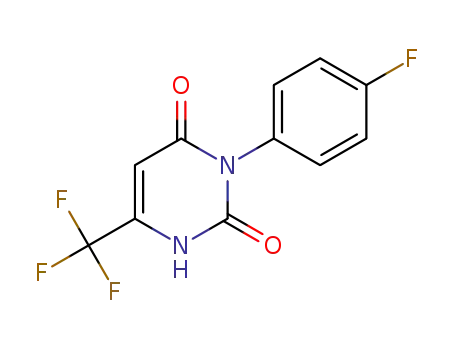 Molecular Structure of 50844-60-5 (2,4(1H,3H)-Pyrimidinedione, 3-(4-fluorophenyl)-6-(trifluoromethyl)-)