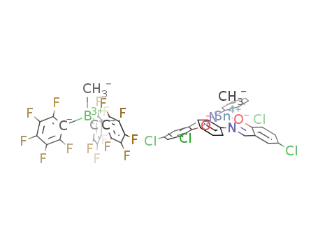 (bis[N-(3,5-dichlorosalicylidene)anilinato]methyltin(IV))[MeB(C<sub>6</sub>F<sub>5</sub>)3]