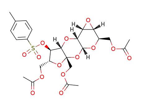 Molecular Structure of 131158-15-1 (6,1',6'-tri-O-acetyl-2,3':3,4-dianhydro-4'-O-tosyl-allo-sucrose)
