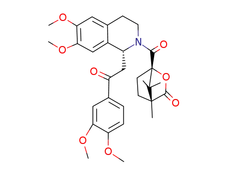 (1S,4R)-1-<(1R)-1,2,3,4-Tetrahydro-6,7-dimethoxy-1-<2-(3,4-dimethoxyphenyl)-2-oxo-1-ethyl>-2-isoquinolylcarbonyl>-4,7,7-trimethyl-2-oxa-bicyclo<2.2.1>heptan-3-one