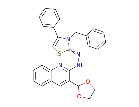 3-(1,3-dioxolan-2-yl)-2-(3-benzyl-4-phenylthiazolin-2-ylidene)hydrazinoquinoline