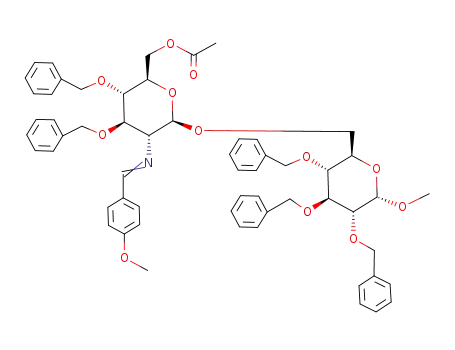 methyl 6-O-(6-O-acetyl-3,4-di-O-benzyl-2-deoxy-2-p-methoxybenzylideneamino-β-D-glucopyranosyl)-2,3,4-tri-O-benzyl-α-D-glucopyranoside