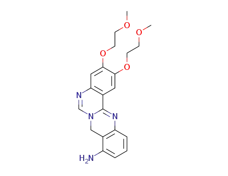 Molecular Structure of 1347720-84-6 (9-amino-2,3-bis(2-methoxyethoxy)-8H-quinazolino[4,3-b]quinazoline)