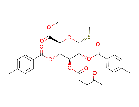 (2S,3S,4S,5R,6R)-3,5-Bis-(4-methyl-benzoyloxy)-6-methylsulfanyl-4-(4-oxo-pentanoyloxy)-tetrahydro-pyran-2-carboxylic acid methyl ester
