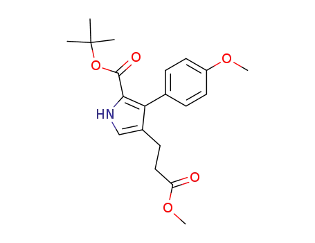 Molecular Structure of 100780-47-0 (t-Butyl 4-(2-methoxycarbonylethyl)-3-(p-methoxyphenyl)-pyrrole-2-carboxylate)