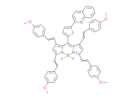 8-[5-(quinolin-2-yl)thiophene]-4,4-difluoro-1,3,5,7-tetra(4-methoxystyry)-4-bora-3a,4a-diaza-s-indacene