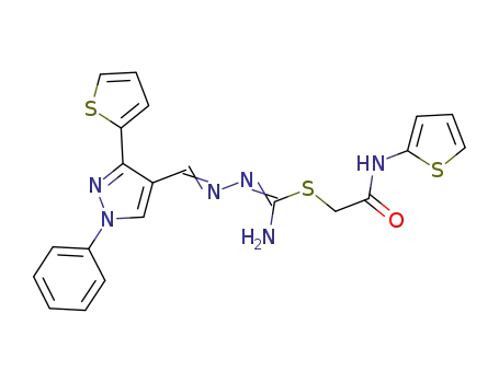 [2-oxo-2-(thiophen-2-ylamino)ethyl] N'-[[1-phenyl-3-(thiophen-2-yl)-1H-pyrazol-4-yl]methyleneamino]carbamimidothioate