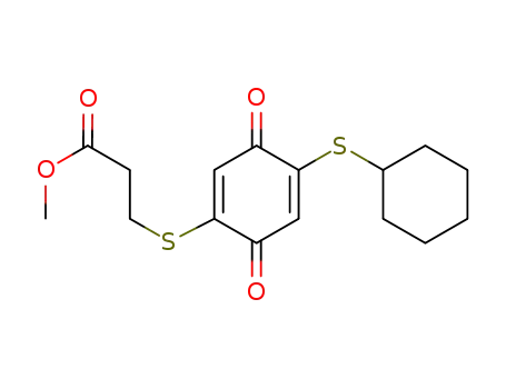 methyl 3-[4-(cyclohexylsulfanyl)-3,6-dioxocyclohexa-1,4-dienylsulfanyl]propanoate