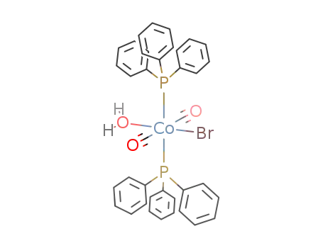 Molecular Structure of 19648-80-7 (BrCo(CO)2(P(C<sub>6</sub>H<sub>5</sub>)3)2H<sub>2</sub>O)
