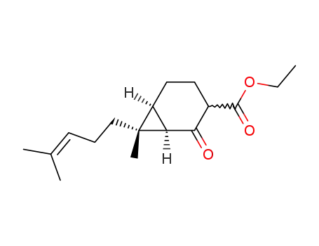 7endo-Methyl-7exo-<4-methyl-penten-(3)-yl>-bicyclo<4.1.0>heptanon-(2)-3ξ-carbonsaeure-ethylester