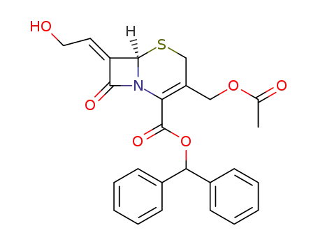 (<i>R</i>)-3-acetoxymethyl-7-((<i>E</i>)-2-hydroxy-ethylidene)-8-oxo-5-thia-1-aza-bicyclo[4.2.0]oct-2-ene-2-carboxylic acid benzhydryl ester