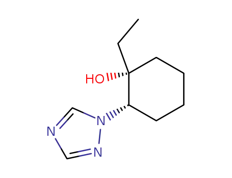 Molecular Structure of 100216-60-2 ((1R,2S)-1-Ethyl-2-[1,2,4]triazol-1-yl-cyclohexanol)