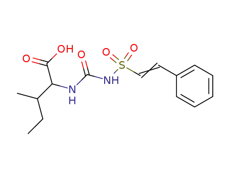 Molecular Structure of 61299-07-8 (Isoleucine, N-[[[(2-phenylethenyl)sulfonyl]amino]carbonyl]-)