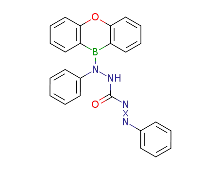 Molecular Structure of 106952-49-2 (1-phenoxaborin-10-yl-1,5-diphenyl-carbazone)