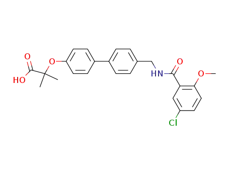 2-Methyl-2-{4-(2-methoxy-5-chloro-benzamido-methyl)-biphenyl-4'-oxy}-propionic acid