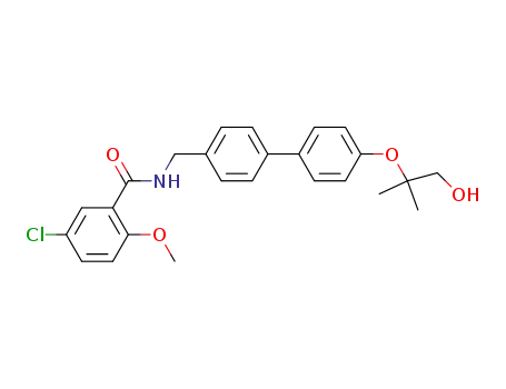 2-Methyl-2-{4-[(2-methoxy-5-chloro-benzamido)-methyl]-biphenyl-4'-oxy}-propanol